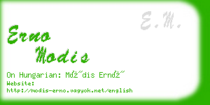 erno modis business card